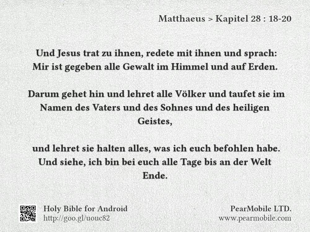 Matthaeus, Kapitel 28:18-20